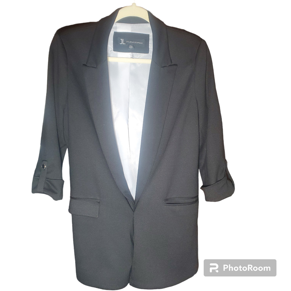 JL Jules and Leopold Jacket Black Blazer Womens Size Small Petite S/P